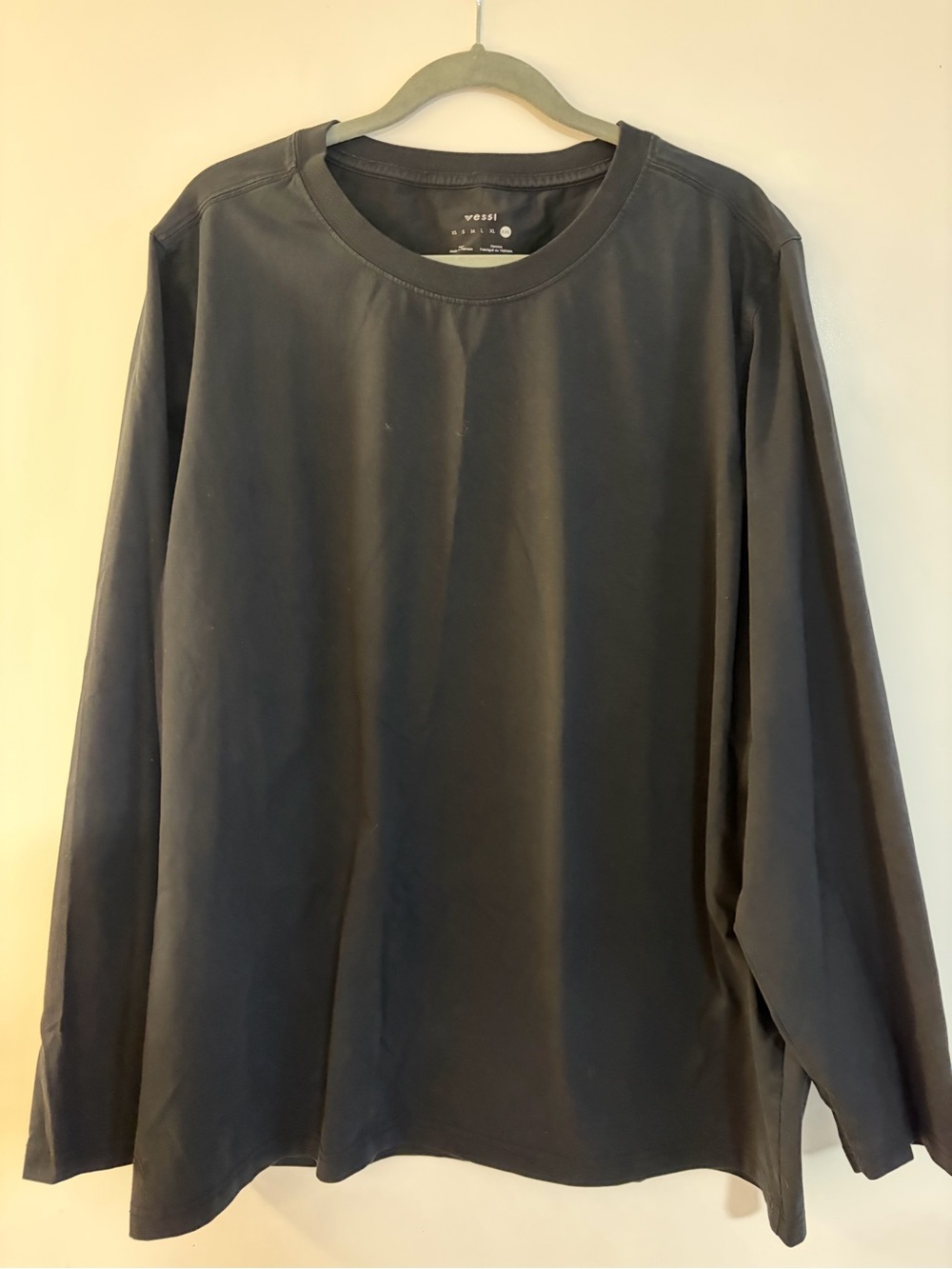 Vessi Men's Long Sleeve Crewneck Tee - Black